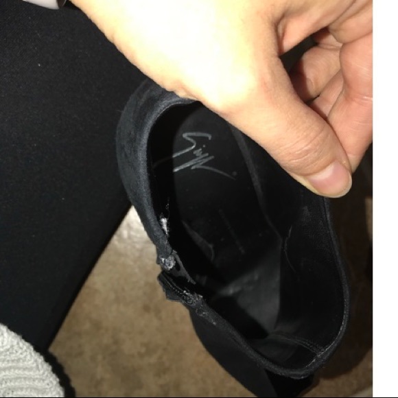 Giuseppe Zanotti  - Black Suede Peep Toe Booties - Picture 5 of 7